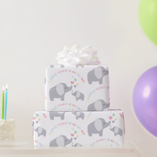 Papier Cadeau Eléphant Petit Arachide   BABY SHOWER   Arc en cie