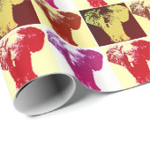 Papier Cadeau Eléphant Pop Art (Coin rond)