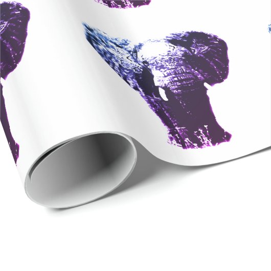 Papier Cadeau Eléphant Pop Art (Coin rond)