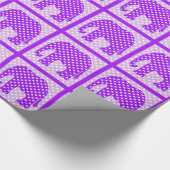 Papier Cadeau Éléphant pourpre et blanc de pois (Coin)