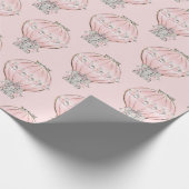 Papier Cadeau Éléphant Princesse Rose Montgolfière (Coin)