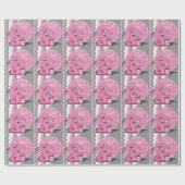 Papier Cadeau Éléphant rose drôle de Chevron (Plat)