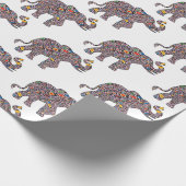 Papier Cadeau Eléphant rose mignon dans un Patter de Cheetah psy (Coin)
