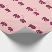 Papier Cadeau Eléphant tendance mignon en amour personnalisé (Coin)