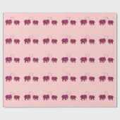Papier Cadeau Eléphant tendance mignon en amour personnalisé (Plat)
