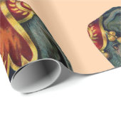 Papier Cadeau Éléphant vintage de cirque (Coin rond)