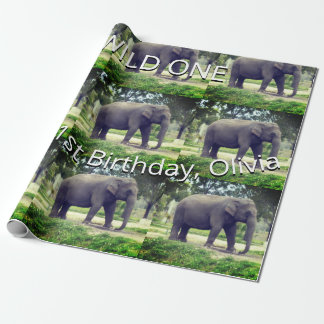 Papier Cadeau Elephant Wild One Birthday Pattern Art