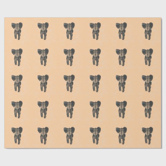 Papier Cadeau Éléphants (Plat)