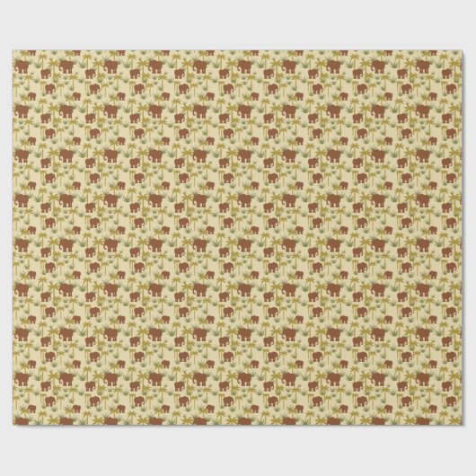 Papier Cadeau Elephants And Palms (Plat)