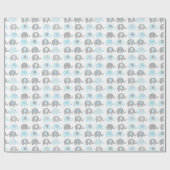 Papier Cadeau - Éléphants Bleus (Plat)