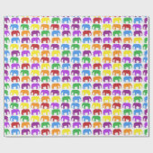 Papier Cadeau Éléphants colorés de partie (Plat)