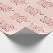 Papier Cadeau Eléphants de bébé rose enveloppant du papier (Coin)