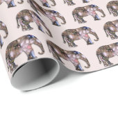 Papier Cadeau Eléphants de graines de fée (Coin rond)