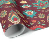 Papier Cadeau Eléphants de la fête - Diwali Reverie (Coin rond)