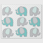 Papier Cadeau Éléphants de point de polka (Plat)