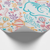 Papier Cadeau Eléphants Et Fleurs Bébés Adorables (Coin)