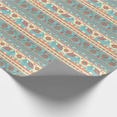 Papier Cadeau Eléphants, fleurs, motif ethnique rayé (Coin)