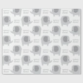Papier Cadeau Eléphants Gris Bébé mignons enveloppant du papier (Plat)