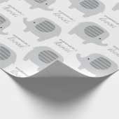 Papier Cadeau Eléphants Gris Bébé mignons enveloppant du papier (Coin)