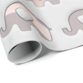 Papier Cadeau Eléphants gris noir pastel gris 3D (Coin rond)