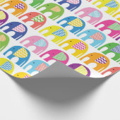Papier Cadeau - Éléphants Multicolores (Coin)