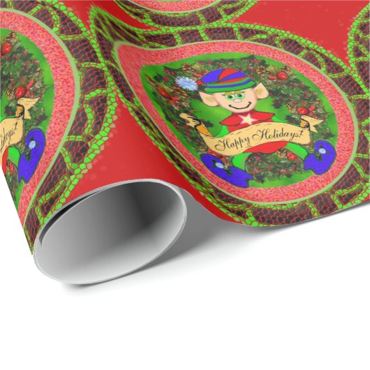 Papier Cadeau Elf (Coin rond)
