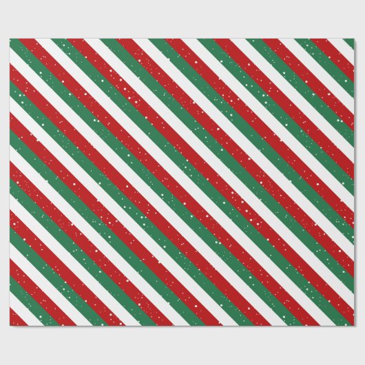 Papier Cadeau Elf Christmas Stripes • Red, Green & White Pattern (Plat)