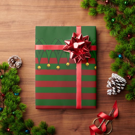 Papier cadeau Elf de Noël Papier cadeau Elf mou (Cadeau de vacances)