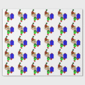 Papier Cadeau Elf et cadeau (Plat)