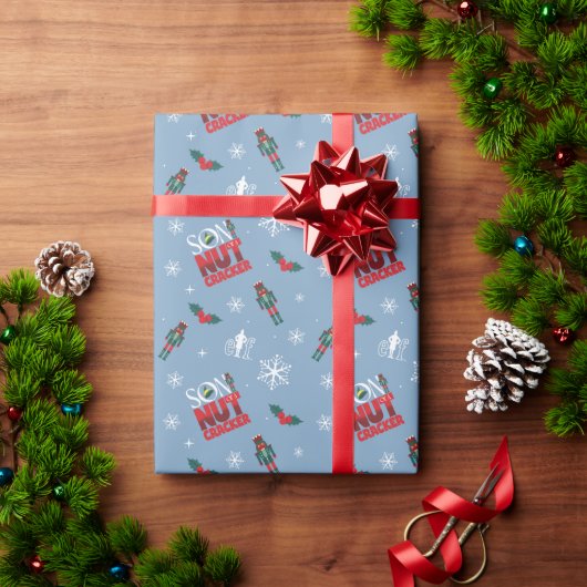 Papier Cadeau Elf "Fils d'un Noisette" Motif d'hiver (Cadeau de vacances)