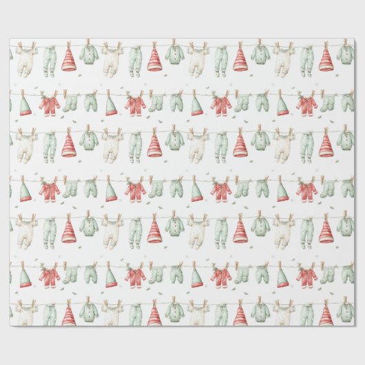 Papier Cadeau Elf Laundry Pattern (Plat)