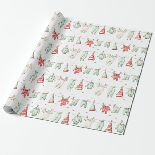 Papier Cadeau Elf Laundry Pattern  (Déroulé)