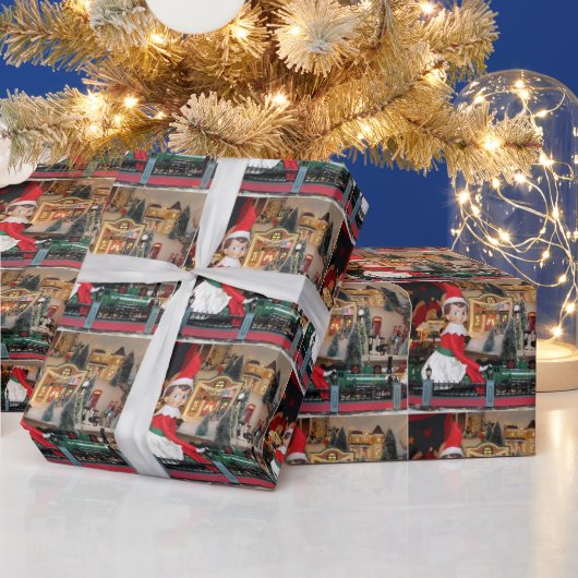 Papier Cadeau Elf Ride Along (Train) Wrapper Papier (Vacances)