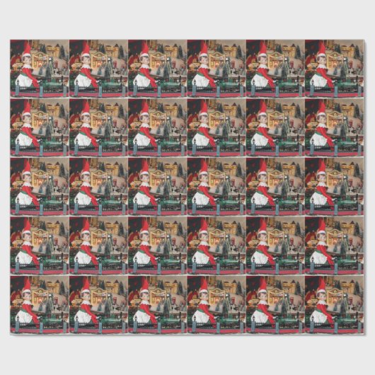 Papier Cadeau Elf Ride Along (Train) Wrapper Papier (Plat)