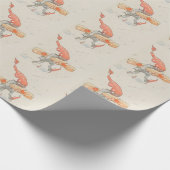 Papier Cadeau Elfe avec cadeau de Noël, vieille illustration (Coin)