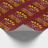 Papier Cadeau Elfe de gymnaste sur poutre Gymnastique Noël (Coin)