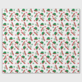 Papier Cadeau Elfe de Noël Motif Red Green (Plat)