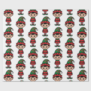 Papier Cadeau Elfe de Noël Tendance des Fêtes