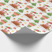 Papier Cadeau Elfe de Noël vert mignon (Coin)