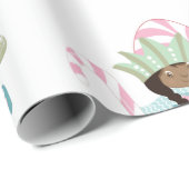 Papier Cadeau Elfe Sugarplum afro-américain (Coin rond)