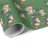 Papier Cadeau Elfes danois de Noël (Coin rond)