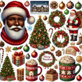 Papier Cadeau Elfes Mangeant des bonbons