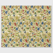 Papier Cadeau Élisabéthain Swirl Broderies - Imitation Goldwork (Plat)