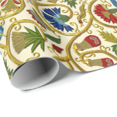 Papier Cadeau Élisabéthain Swirl Broderies - Imitation Goldwork (Coin rond)