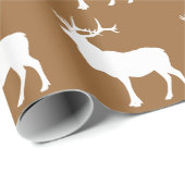 Papier Cadeau Elk Brown et blanc (Coin rond)