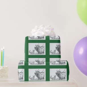 Papier Cadeau Elk de Noël et renard