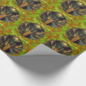 Papier Cadeau Elk mâle avec feuilles d'automne (Coin)