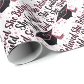 Papier Cadeau Elle Croyait Qu'Elle Pouvait Le Faire. (Coin rond)