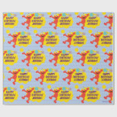 Papier Cadeau Elmo avec Motif de ballon de parti (Plat)