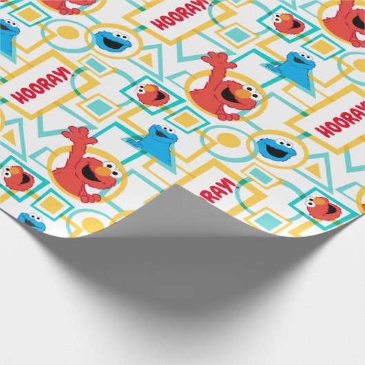 Papier Cadeau Elmo & Cookie Monster Fun Shapes Motif (Coin)